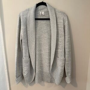 Full Tilt Womens XL Grey Open Front Shawl Collar Knit Cardigan Sweater CD-5405